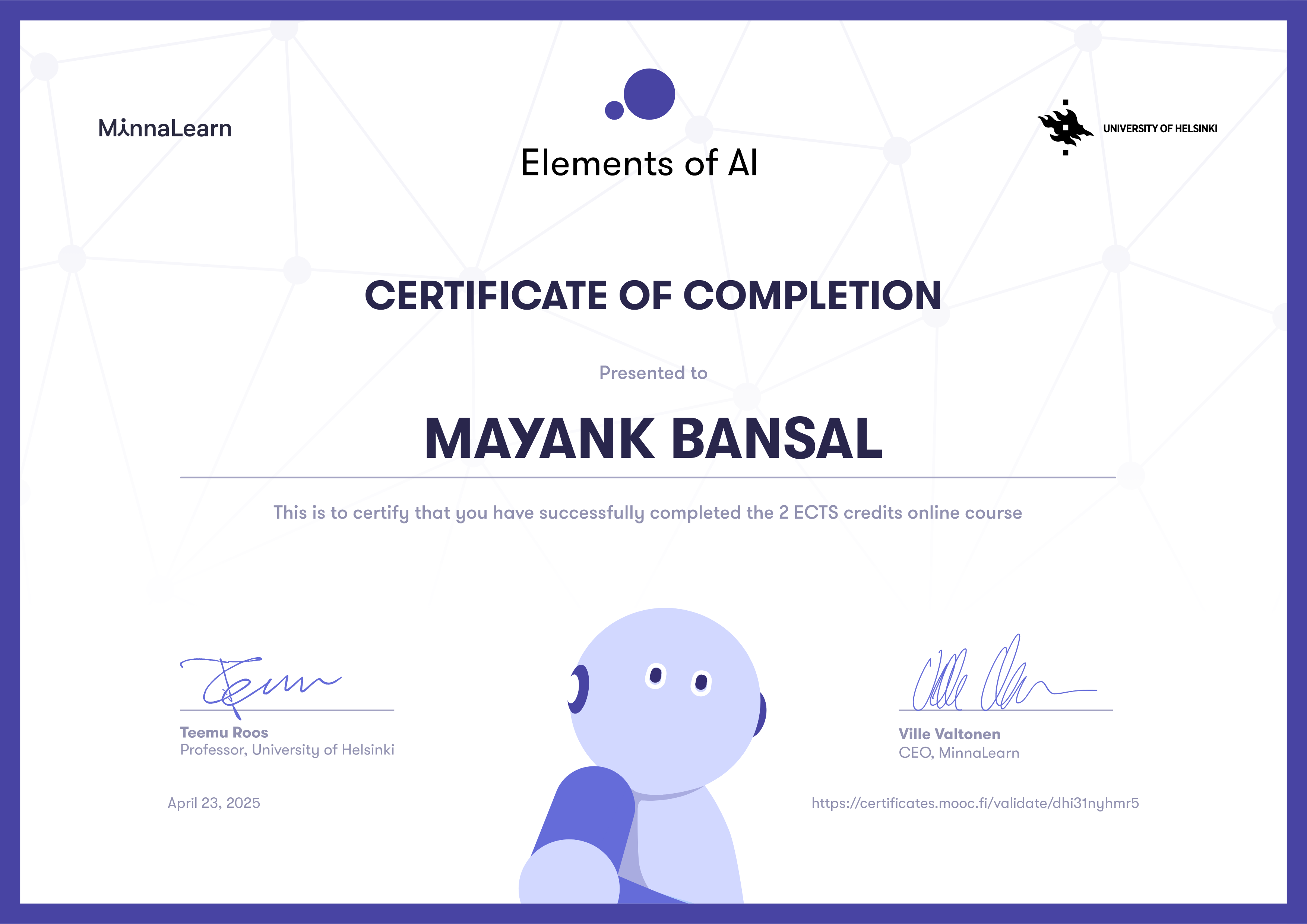 Certificate 1