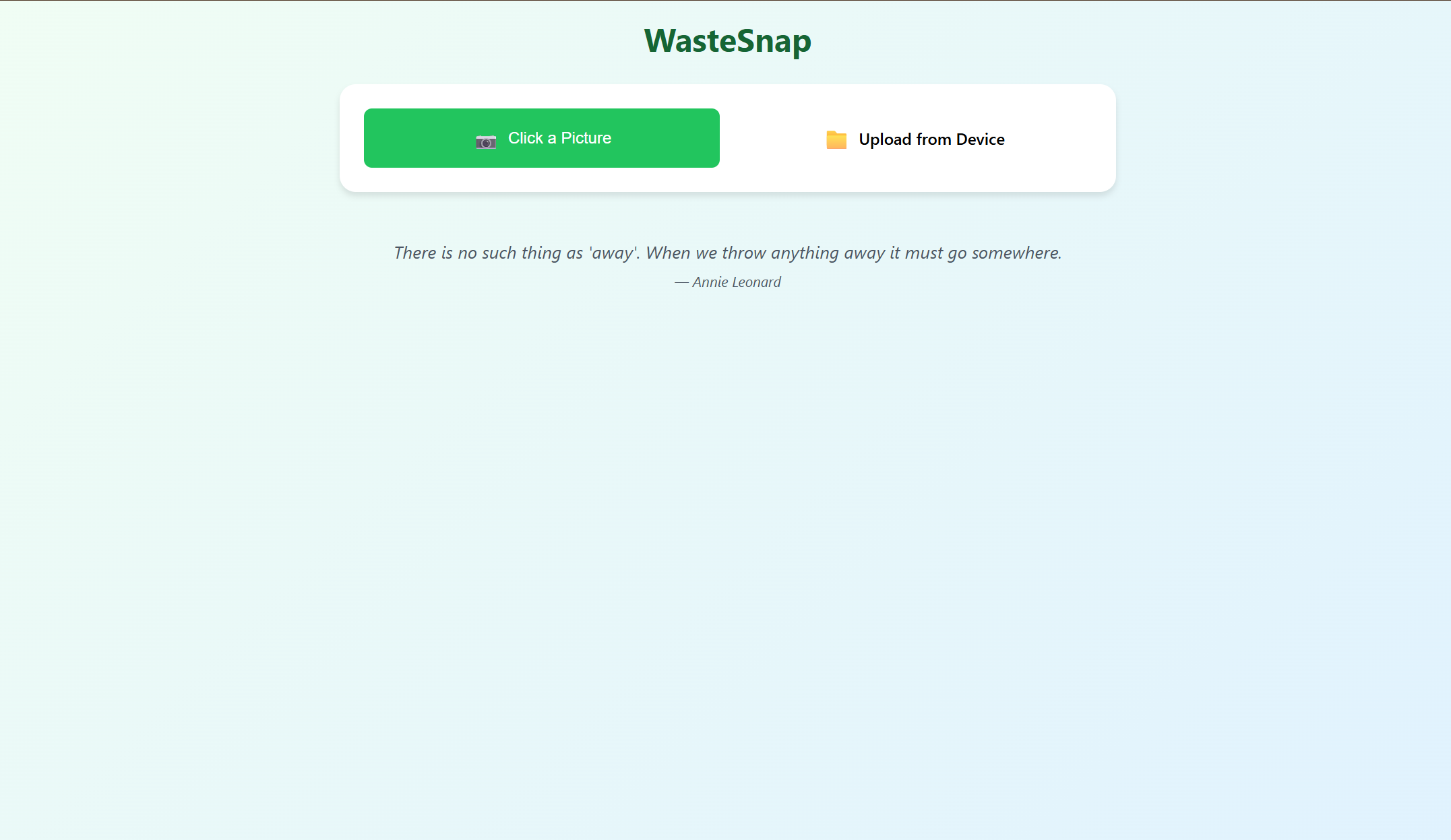 WasteSnap - Smart Waste Classification